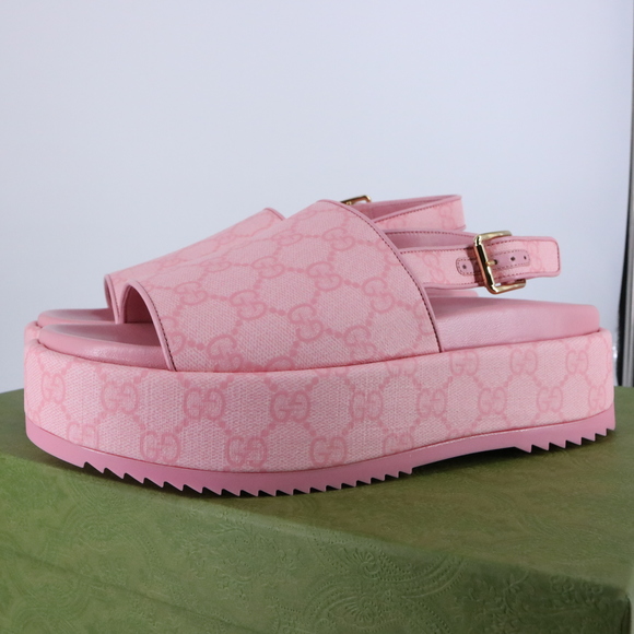 Gucci 38 Candy Pink GG supreme Platform Y2K Chunky Platforms E787 - Picture 14 of 15